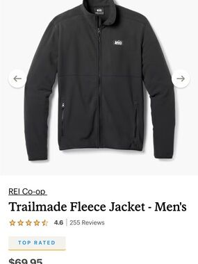 REI Men's Trailmade Fleece Jacket - Black